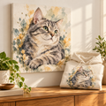 Bundle — framed canvas + hoodie with the same watercolor portrait