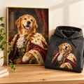 Bundle — poster + hoodie with the same royal portrait