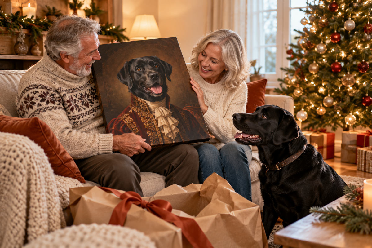 Framed canvas portrait as a gift