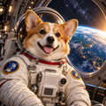 Astronaut Portrait sample — corgi in a spacesuit