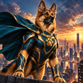 Superhero Portrait sample — german shepherd