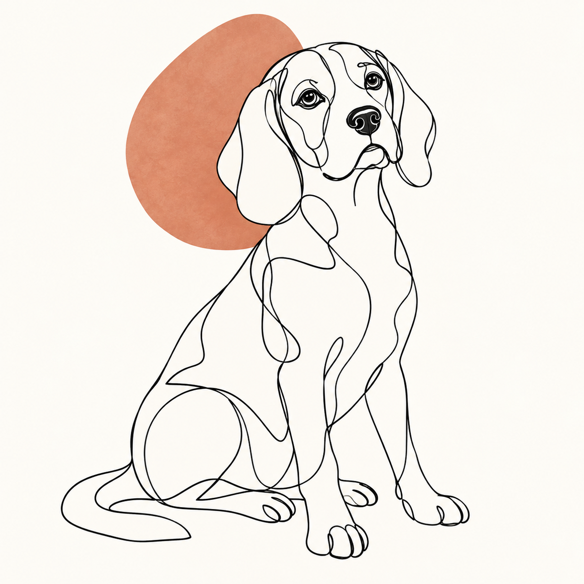 One-Line Art sample — beagle