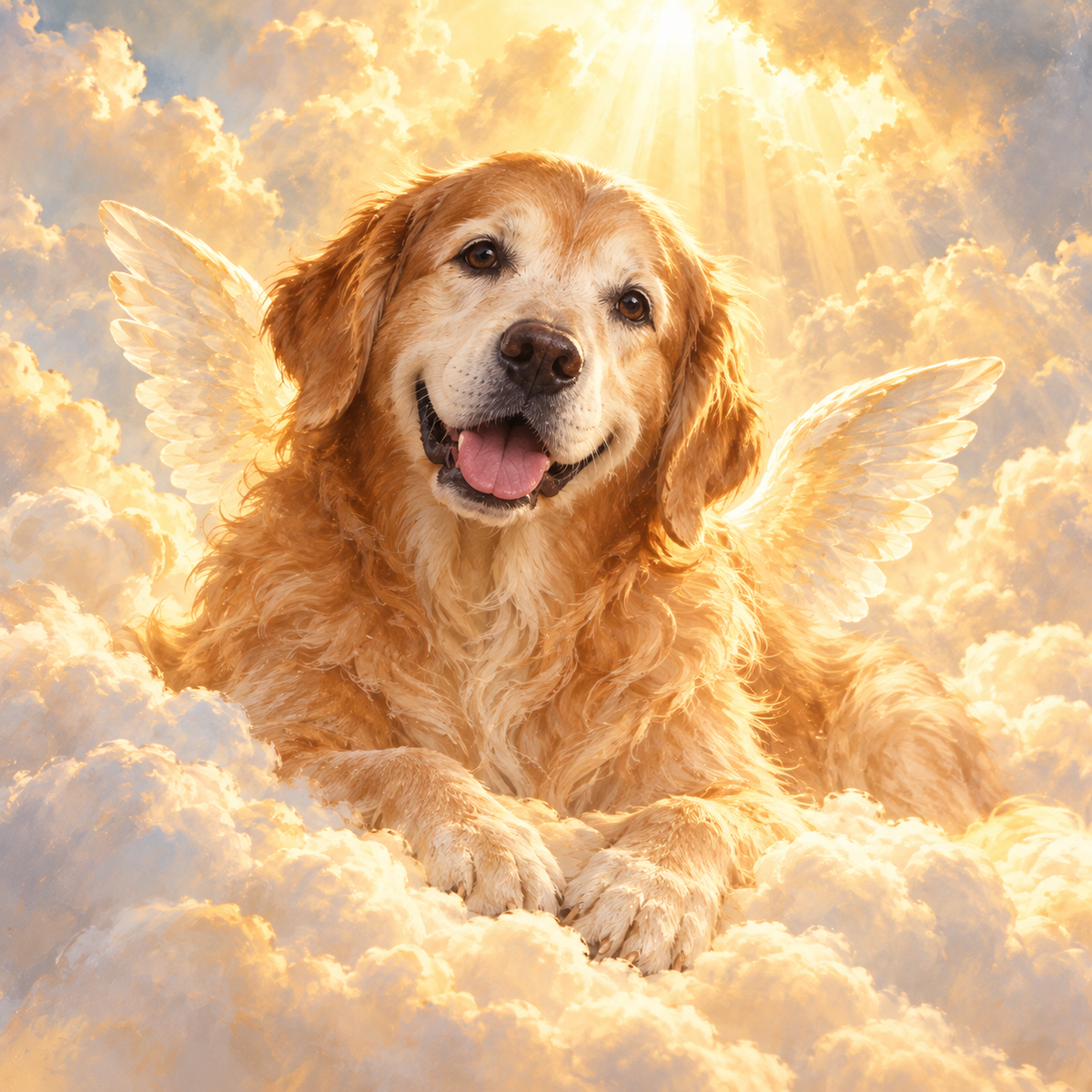 Memorial Portrait sample — senior golden dog