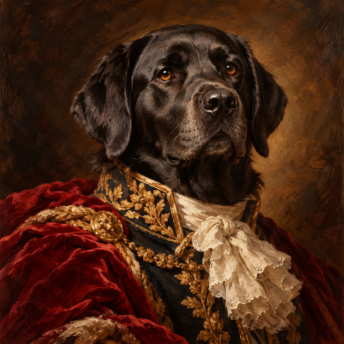 Classic Oil Painting sample — black labrador