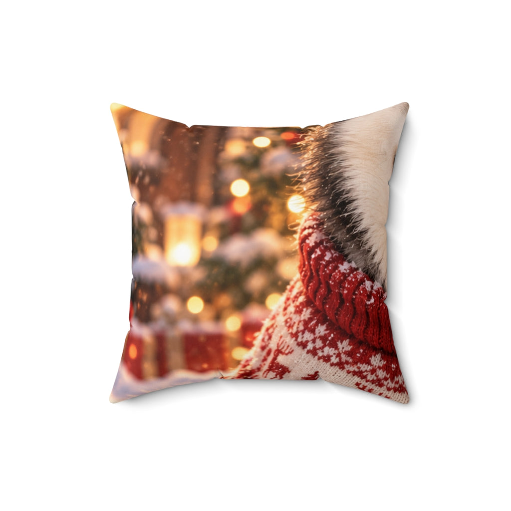 Portrait Throw Pillow — Paw & Wall