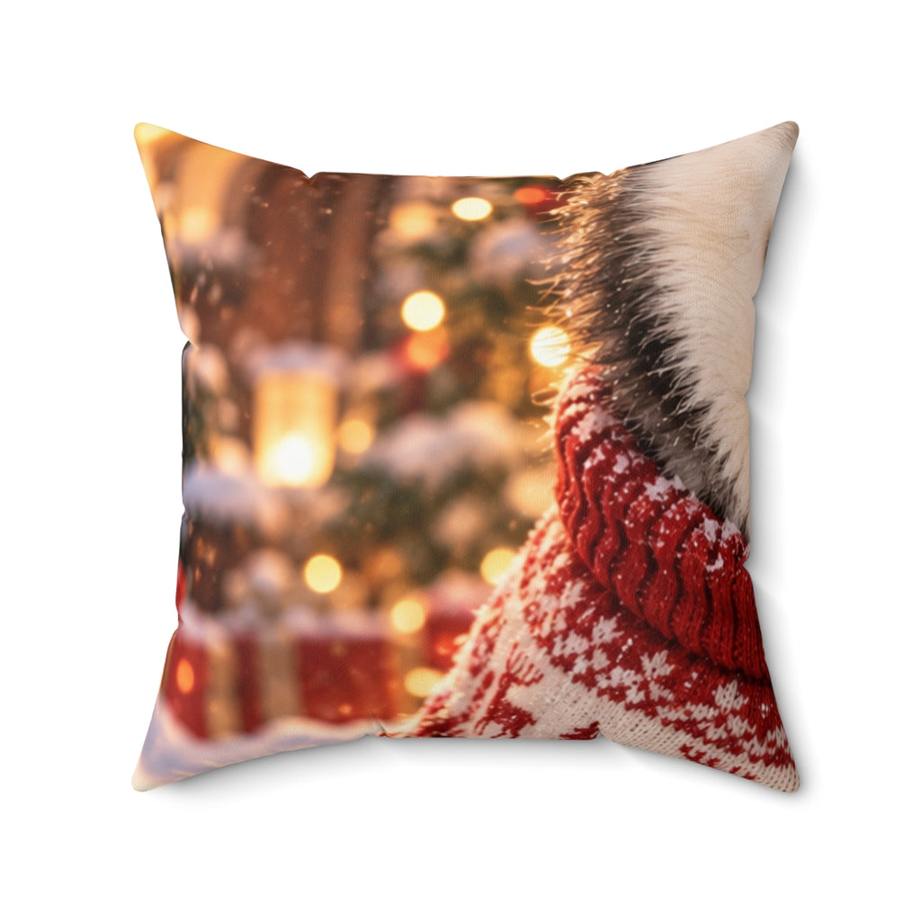 Portrait Throw Pillow — Paw & Wall