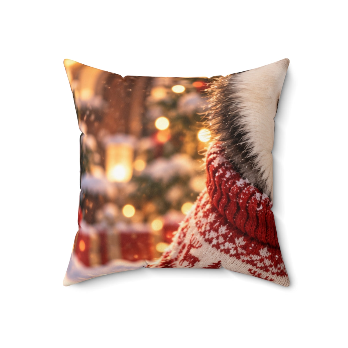 Portrait Throw Pillow — Paw & Wall